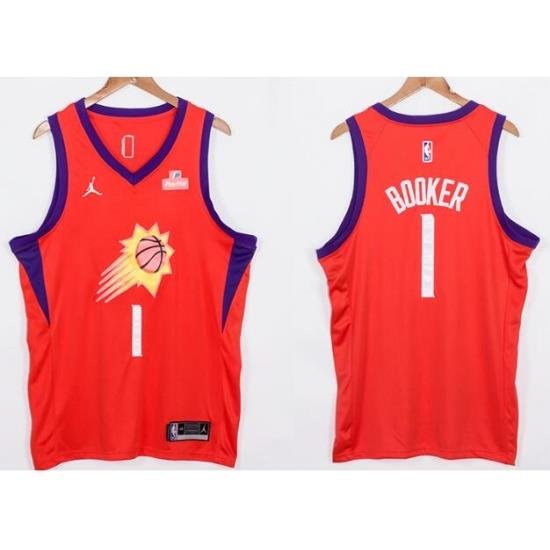 Men Phoenix Suns Devin Booker 1 Orange 2021 2022 City Edition Nike Stitched Jersey