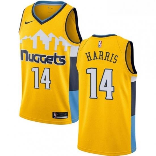 Womens Nike Denver Nuggets 14 Gary Harris Swingman Gold Alternate NBA Jersey Statement Edition