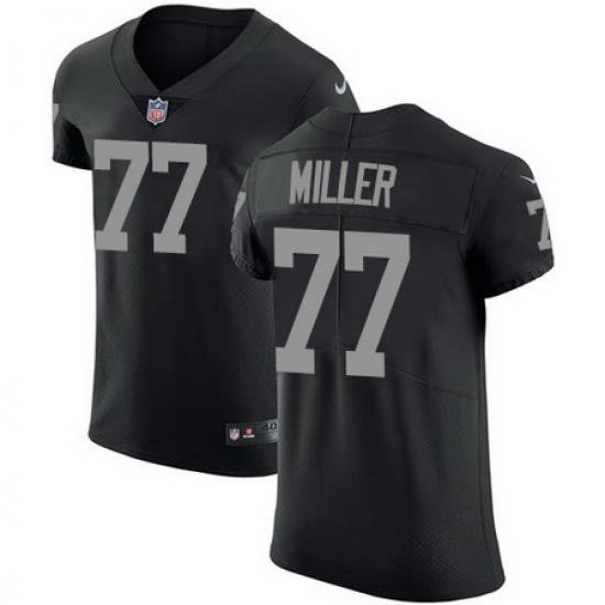 Nike Raiders #77 Kolton Miller Black Team Color Mens Stitched NFL Vapor Untouchable Elite Jersey