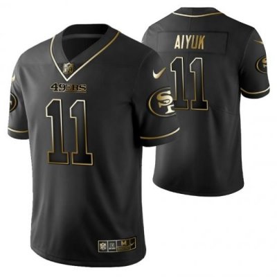 San Francisco 49ers 11 Brandon Aiyuk Black Golden Limited Edition Stitched NFL Jersey