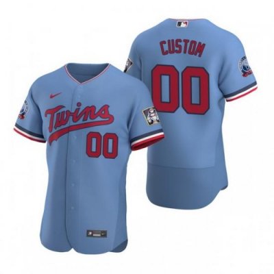 Men Women Youth Toddler All Size Minnesota Twins Custom Nike Light Blue Stitched MLB Flex Base Jersey