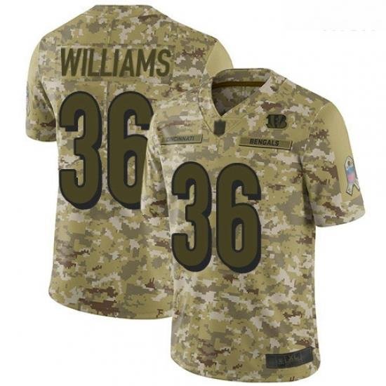 Bengals 36 Shawn Williams Camo Men Stitched Football Limited 2018 Salute To Service Jersey