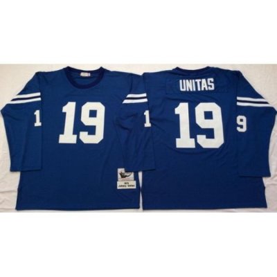 Mitchell And Ness Colts #19 Johnny Unitas blue Throwback Stitched NFL Jersey