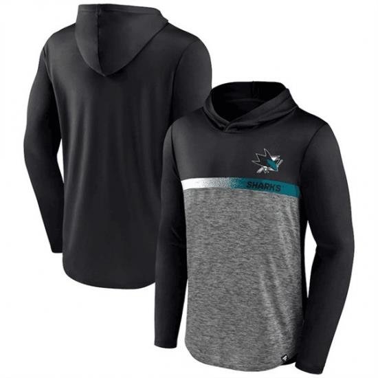 Men San Jose Sharks Black Podium Defender Pullover Hoodie