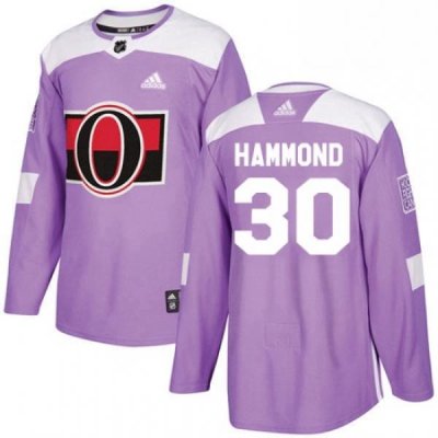 Mens Adidas Ottawa Senators 30 Andrew Hammond Authentic Purple Fights Cancer Practice NHL Jersey