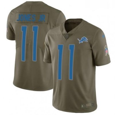 Men Nike Detroit Lions 11 Marvin Jones Jr Limited Olive 2017 Salute to Service NFL Jersey