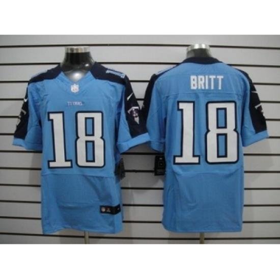 Nike Tennessee Titans 18 Kenny Britt Light Blue Elite NFL Jersey