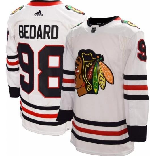 Men Chicago Blackhawks Connor Bedard #98 White Stitched NHL jersey