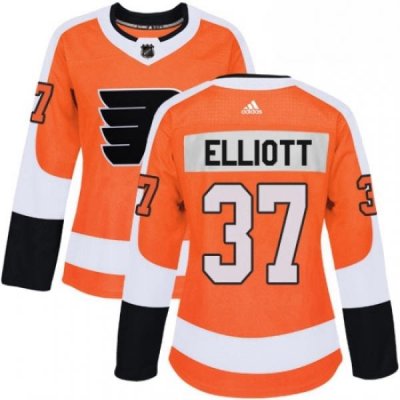 Womens Adidas Philadelphia Flyers 37 Brian Elliott Premier Orange Home NHL Jersey