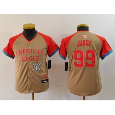 Youth American League 99 Aaron Judge Cream 2024 All Star Limited Stitched Jersey 2