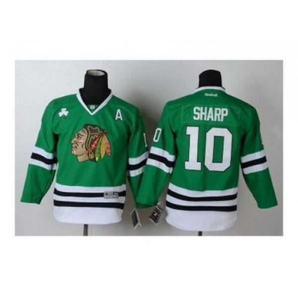 Youth nhl jerseys chicago blackhawks #10 patrick sharp green[patch A]