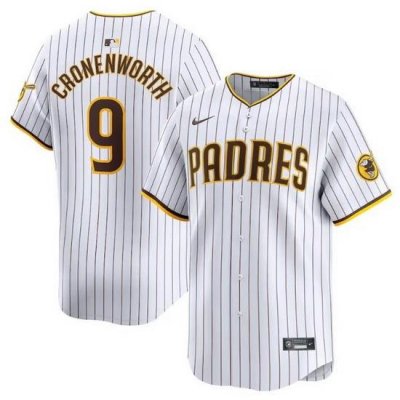 Men San Diego Padres 9 Jake CronenWorth White 2024 Home Limited Stitched Baseball Jersey