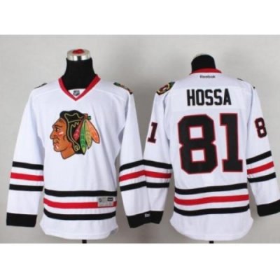 Chicago Blackhawks 81 Marian Hossa White Hockey NHL Jersey