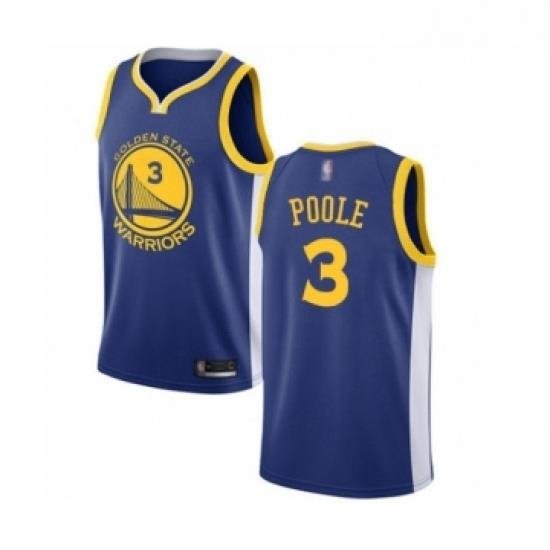 Youth Golden State Warriors 3 Jordan Poole Swingman Royal Blue Basketball Jersey Icon Edition