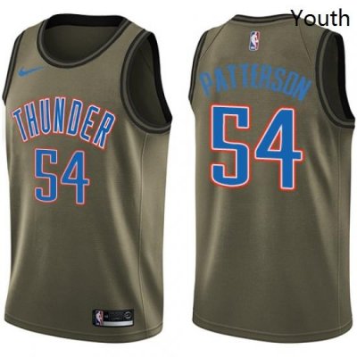 Youth Nike Oklahoma City Thunder 54 Patrick Patterson Swingman Green Salute to Service NBA Jersey