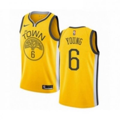 Mens Nike Golden State Warriors 6 Nick Young Yellow Swingman Jersey Earned Edition