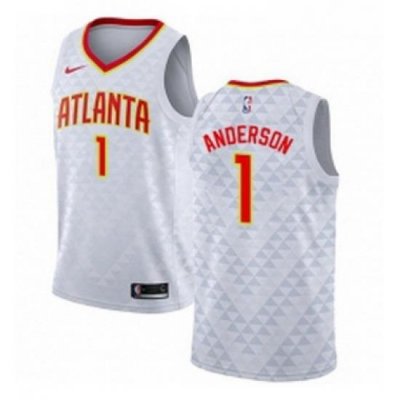 Womens Nike Atlanta Hawks 1 Justin Anderson Swingman White NBA Jersey Association Edition