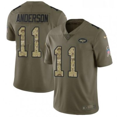 Youth Nike New York Jets 11 Robby Anderson Limited OliveCamo 2017 Salute to Service NFL Jersey