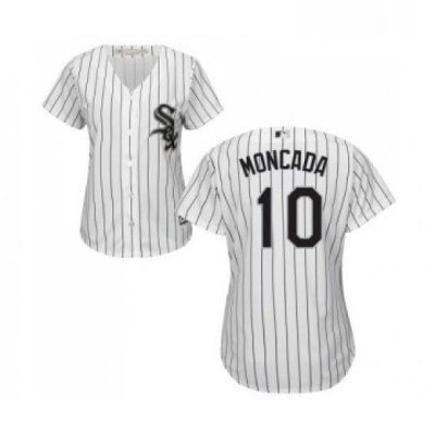 Womens Majestic Chicago White Sox 10 Yoan Moncada Replica White Home Cool Base MLB Jerseys