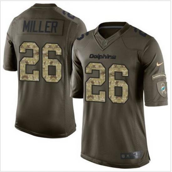 Nike Miami Dolphins #26 Lamar Miller Green Men 27s Stitched NFL Limited Salute to Service Jersey