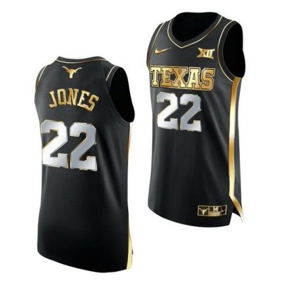 Texas Longhorns Kai Jones 2021 March Madness Golden Authentic Black Jersey