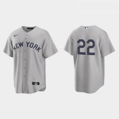 Men NeW York Yankees 22 Greg Allen Men Nike Gray 2021 Field of Dreams Game MLB Jersey