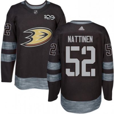 Mens Adidas Anaheim Ducks 52 Julius Nattinen Authentic Black 1917 2017 100th Anniversary NHL Jersey