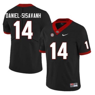 Men #14 David Daniel-Sisavanh Georgia Bulldogs College Football Jerseys Sale-Black Anniversary