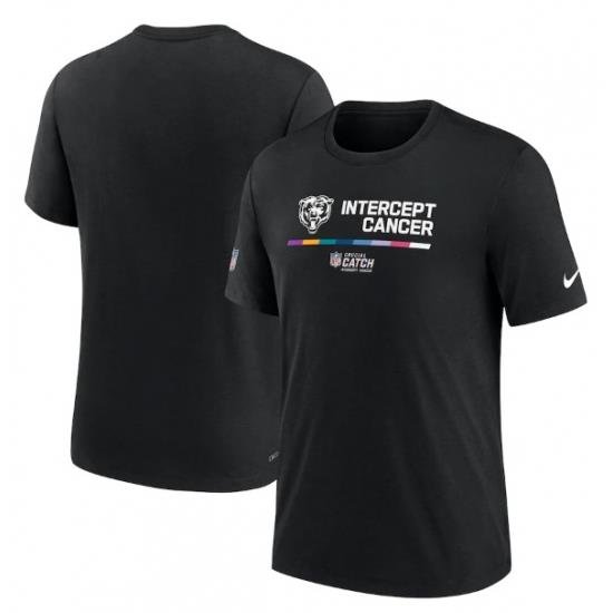 Men Chicago Bears 2022 Black Crucial Catch Performance T Shirt