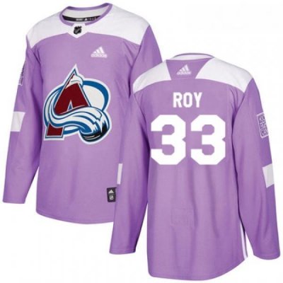 Youth Adidas Colorado Avalanche 33 Patrick Roy Authentic Purple Fights Cancer Practice NHL Jersey