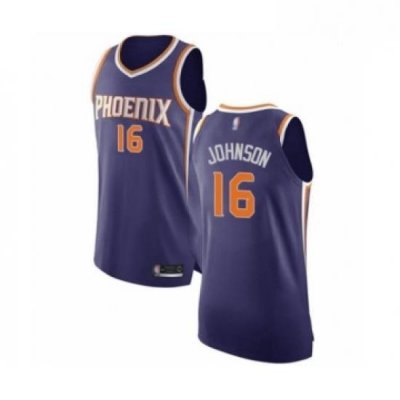 Mens Phoenix Suns 16 Tyler Johnson Authentic Purple Basketball Jersey Icon Edition