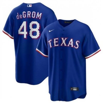 Men's Texas Rangers Jacob deGrom #348 Nike Royal AWay Stitched Player Jersey