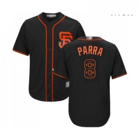 Mens San Francisco Giants 8 Gerardo Parra Authentic Black Team Logo Fashion Cool Base Baseball Jersey