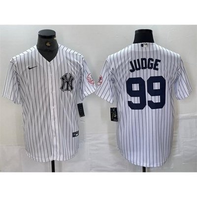 Men NeW York Yankees 99 Aaron Judge White Cool Base Stitched Baseball Jersey 1