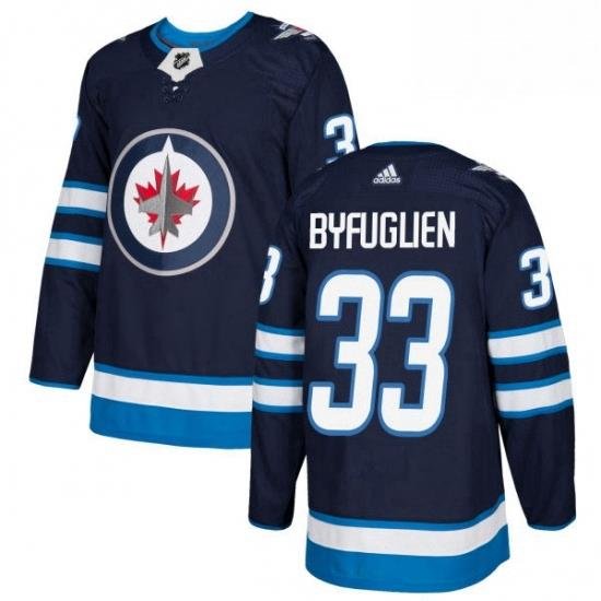 Mens Adidas Winnipeg Jets 33 Dustin Byfuglien Authentic Navy Blue Home NHL Jersey