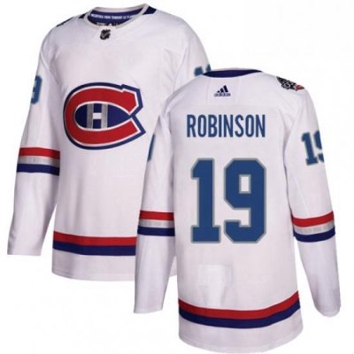 Mens Adidas Montreal Canadiens 19 Larry Robinson Authentic White 2017 100 Classic NHL Jersey