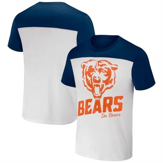 Men Chicago Bears Cream Navy X Darius Rucker Collection Colorblocked T Shirt