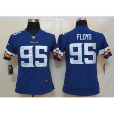 Women Nike Minnesota Vikings 95 Sharrif Floyd Purple Limited NFL Football Jerseys 2013 NeW Style