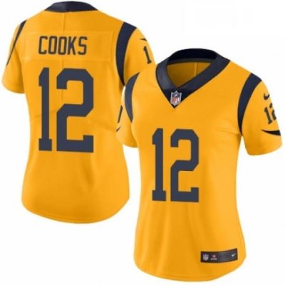 Womens Nike Los Angeles Rams 12 Brandin Cooks Limited Gold Rush Vapor Untouchable NFL Jersey