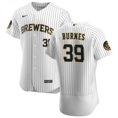 Men MilWaukee BreWers 39 Corbin Burnes Men Nike White Home 2020 Flex Base Player MLB Jersey