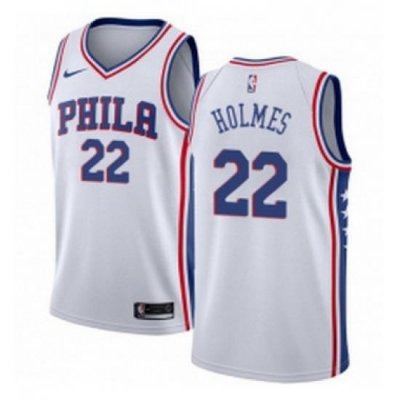 Youth Nike Philadelphia 76ers 22 Richaun Holmes Authentic White Home NBA Jersey Association Edition