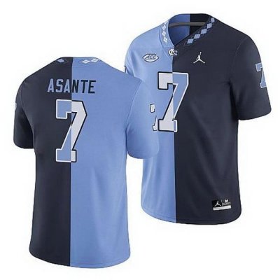 North Carolina Tar Heels Eugene Asante College Football Navy Blue Split Edition Game Jersey