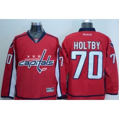 Capitals #70 Braden Holtby Red Stitched NHL Jersey