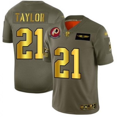 Redskins 21 Sean Taylor Camo Gold Men Stitched Football Limited 2019 Salute To Service Jersey