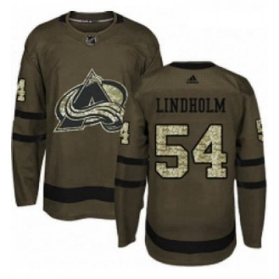 Youth Adidas Colorado Avalanche 54 Anton Lindholm Premier Green Salute to Service NHL Jersey