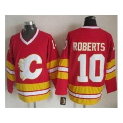 Calgary Flames #10 Gary Roberts Red CCM Throwback Stitched NHL Jersey