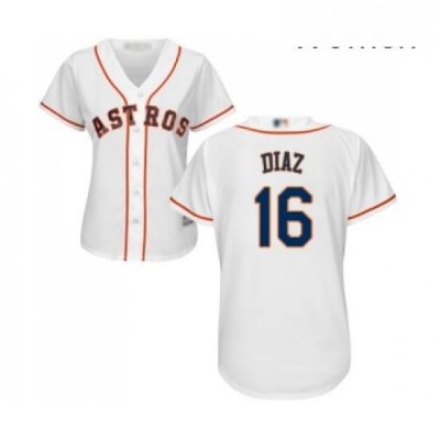 Womens Houston Astros 16 Aledmys Diaz Authentic White Home Cool Base Baseball Jersey