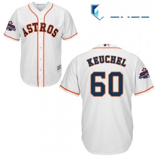 Youth Majestic Houston Astros 60 Dallas Keuchel Authentic White Home 2017 World Series Champions Cool Base MLB Jersey