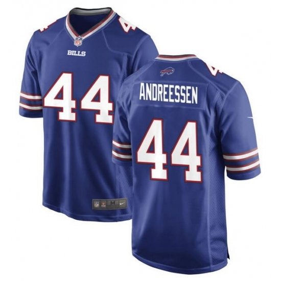 Men Buffalo Bills 44 Joe Andreessen Blue 2024 Stitched Game Jersey