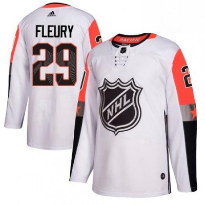 Mens Adidas Vegas Golden Knights 29 Marc Andre Fleury Authentic White 2018 All Star Pacific Division NHL Jersey